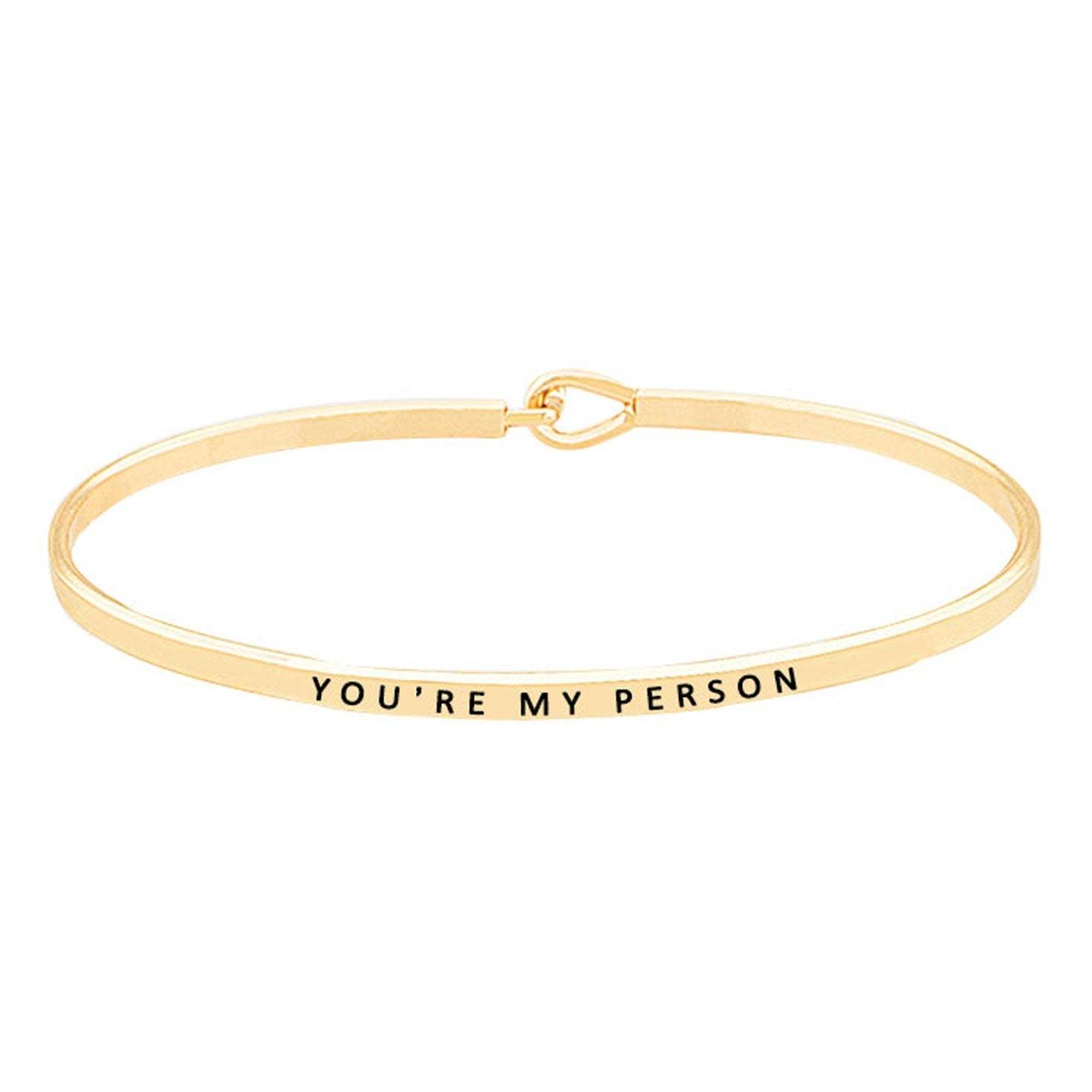 You're My Person Brass Thin Metal Hook Bracelet - Madeline Love - Flyclothing LLC