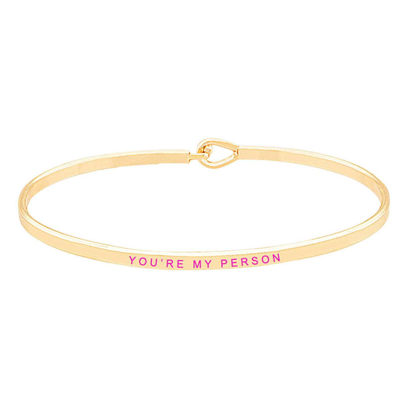 You're My Person Brass Thin Metal Hook Bracelet - Madeline Love - Flyclothing LLC
