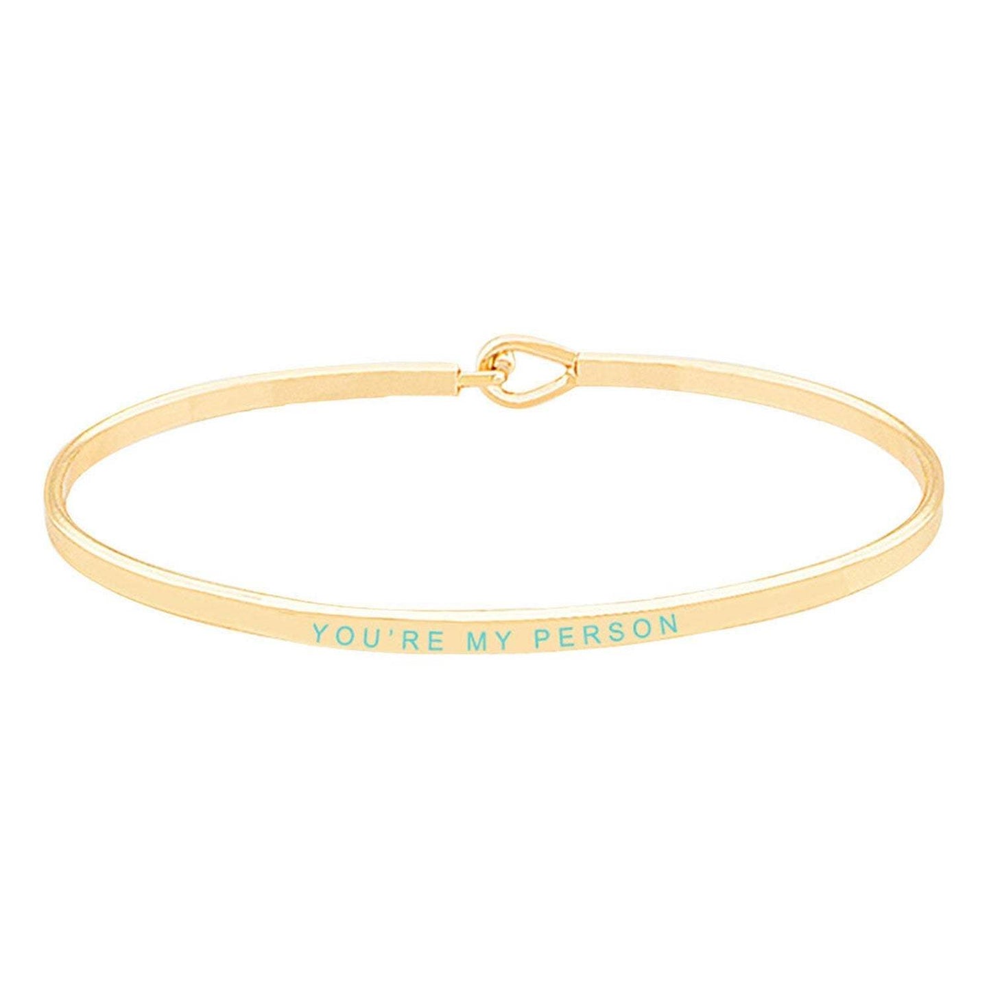 You're My Person Brass Thin Metal Hook Bracelet - Madeline Love - Flyclothing LLC