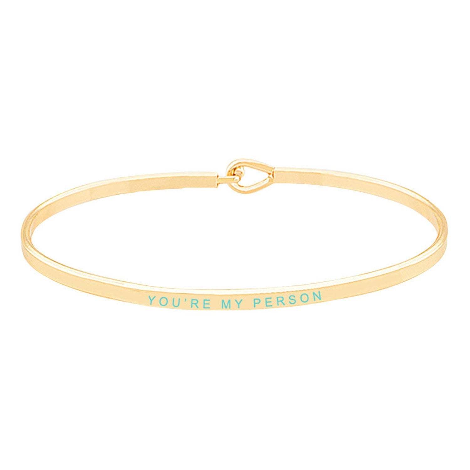 You're My Person Brass Thin Metal Hook Bracelet - Madeline Love - Flyclothing LLC