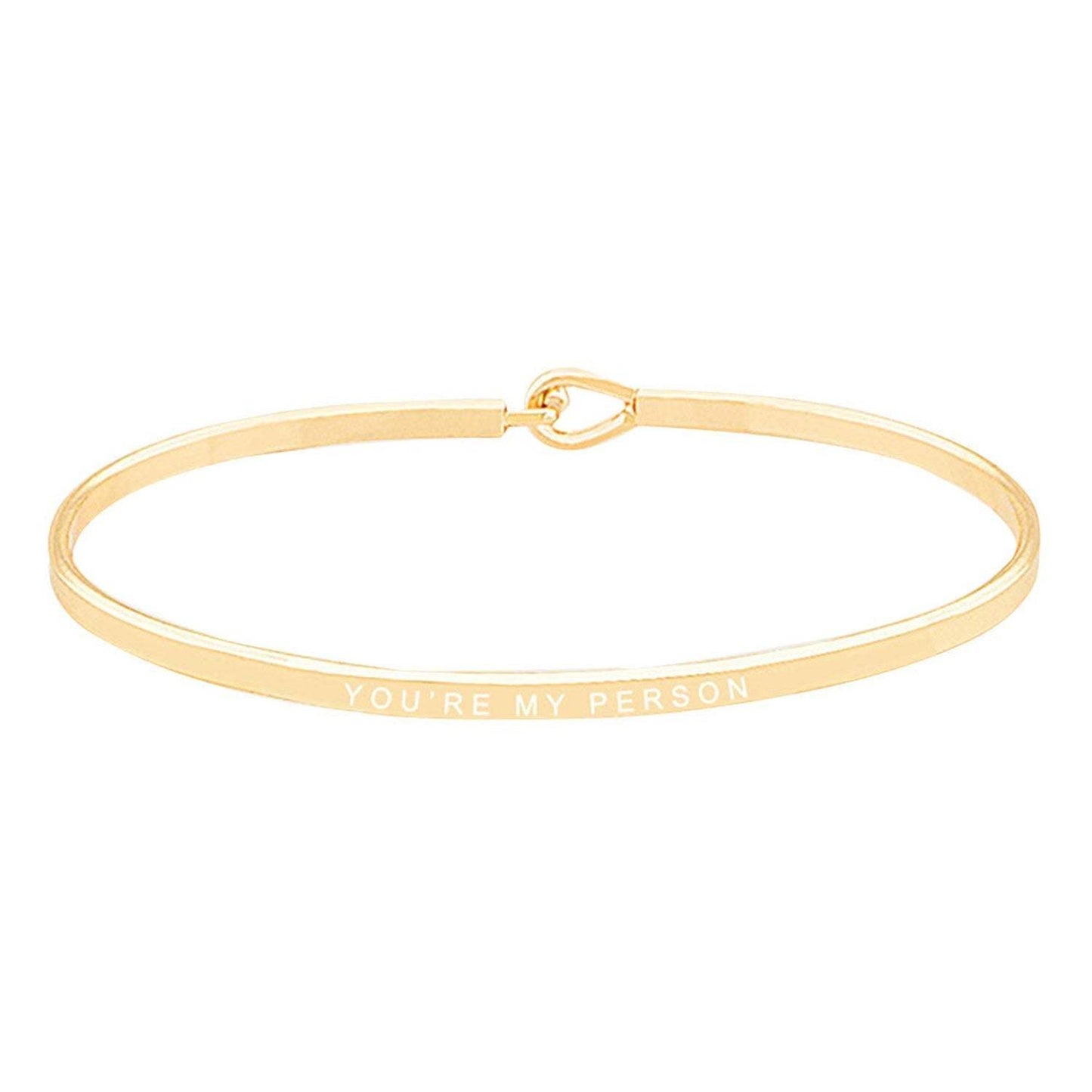 You're My Person Brass Thin Metal Hook Bracelet - Madeline Love - Flyclothing LLC