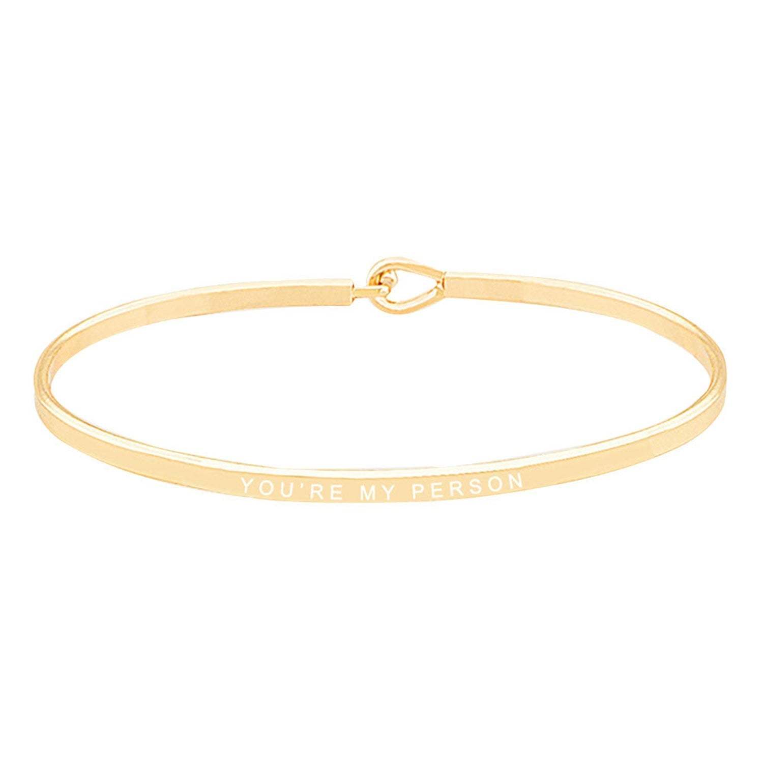You're My Person Brass Thin Metal Hook Bracelet - Madeline Love - Flyclothing LLC