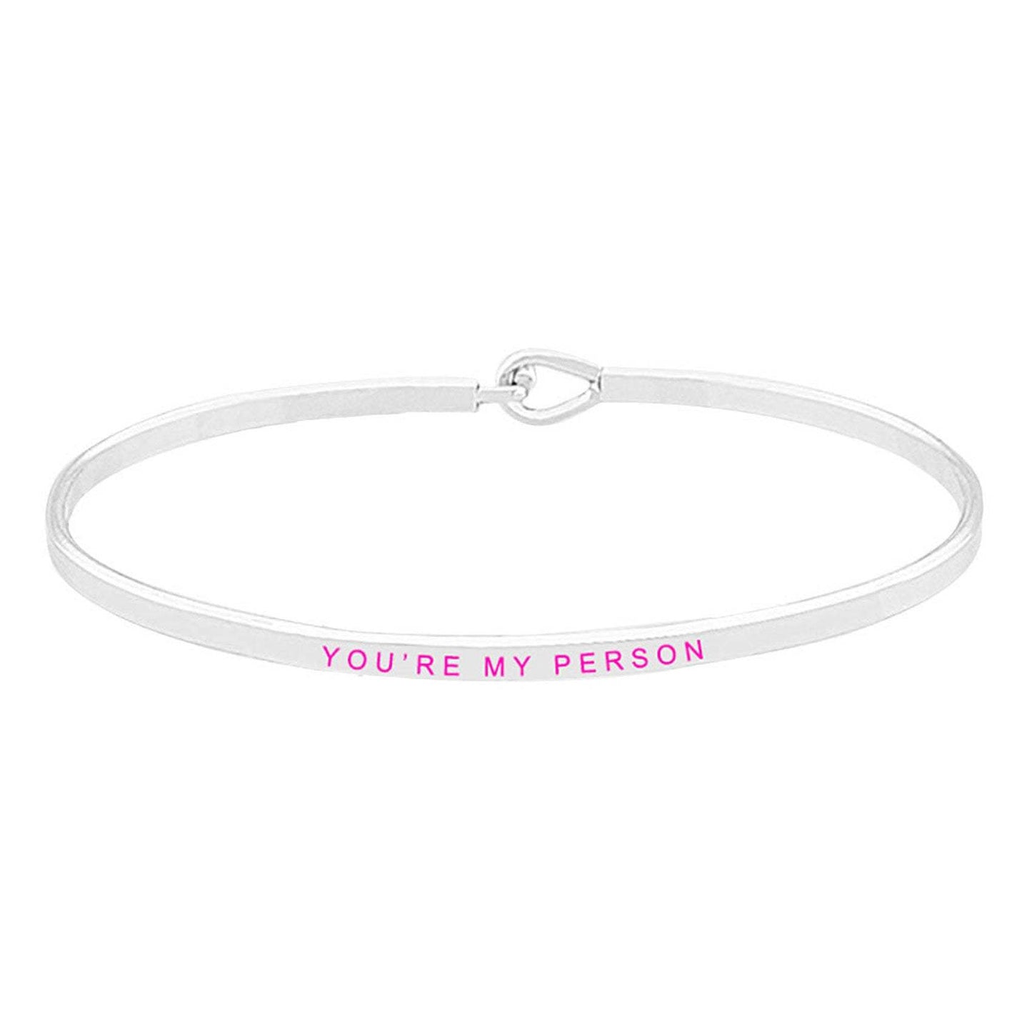 You're My Person Brass Thin Metal Hook Bracelet - Madeline Love - Flyclothing LLC