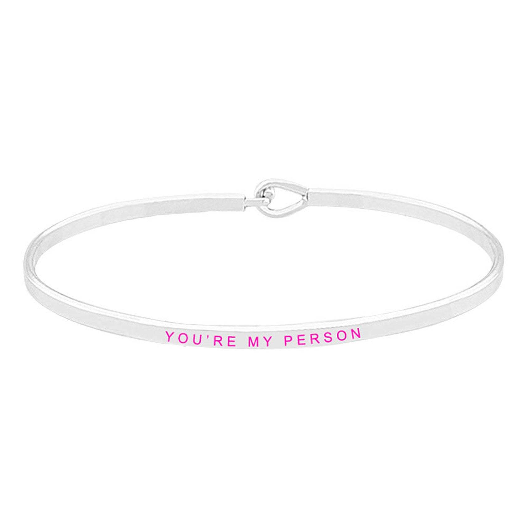 You're My Person Brass Thin Metal Hook Bracelet - Madeline Love - Flyclothing LLC