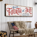 Happy 4th Of July Personalized Canvas Decor | Independence Day Canvas Home Wall Art | Red White And Blue Canvas | Living Room Wall Decor - Tailored Canvases - Flyclothing LLC