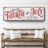 Happy 4th Of July Personalized Canvas Decor | Independence Day Canvas Home Wall Art | Red White And Blue Canvas | Living Room Wall Decor - Tailored Canvases - Flyclothing LLC