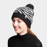Zebra Lined Pom-Pom Beanie - Madeline Love - Flyclothing LLC