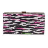 Zebra Patterned Bling Clutch Bag - Madeline Love - Flyclothing LLC