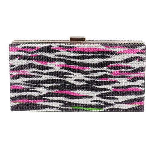 Zebra Patterned Bling Clutch Bag - Madeline Love - Flyclothing LLC
