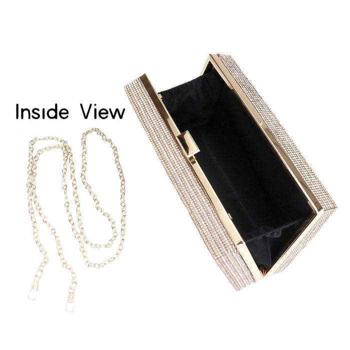 Zebra Patterned Bling Clutch Bag - Madeline Love - Flyclothing LLC