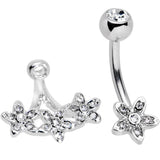 Clear Gem Field of Flowers Dangle Belly Ring - BodyCandy - Flyclothing LLC