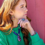 Zion Multi-Color Purple Pendant Necklace - Barse Jewelry