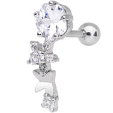 1/4 Clear Gem Cascade Right Cartilage Earring - BodyCandy - Flyclothing LLC
