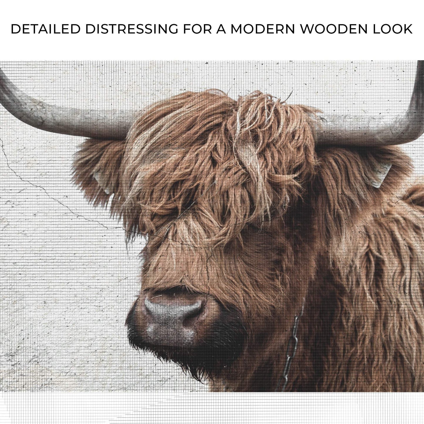 Natural Rustic Highland Cow Canvas Wall Art - Tailored Canvases - Flyclothing LLC