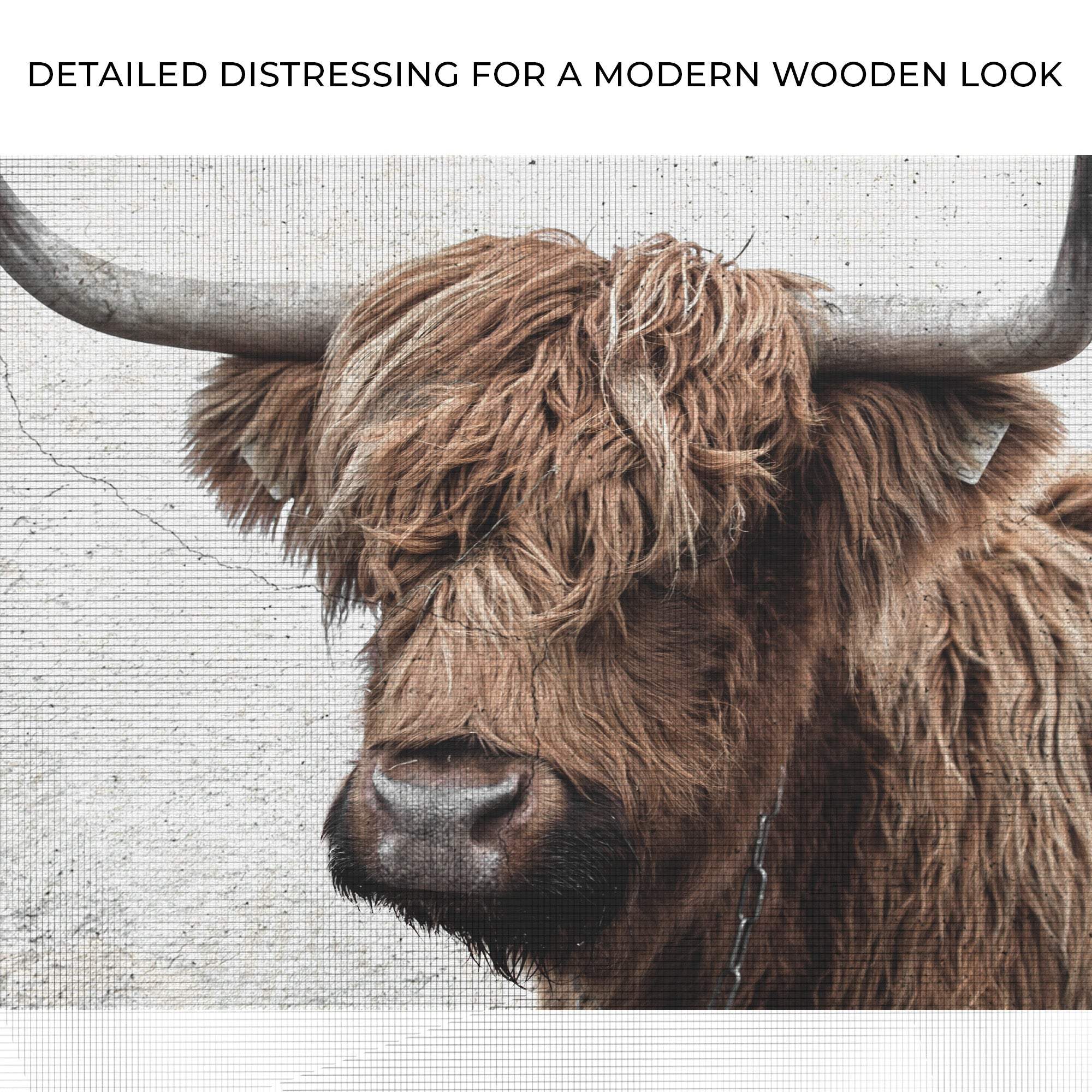 Natural Rustic Highland Cow Canvas Wall Art - Tailored Canvases - Flyclothing LLC