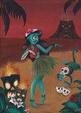 Black Market Art Company Zombie Tiki Print
