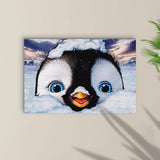 Penguin Peekaboo Painting Canvas Wall Art - Tailored Canvases - Flyclothing LLC