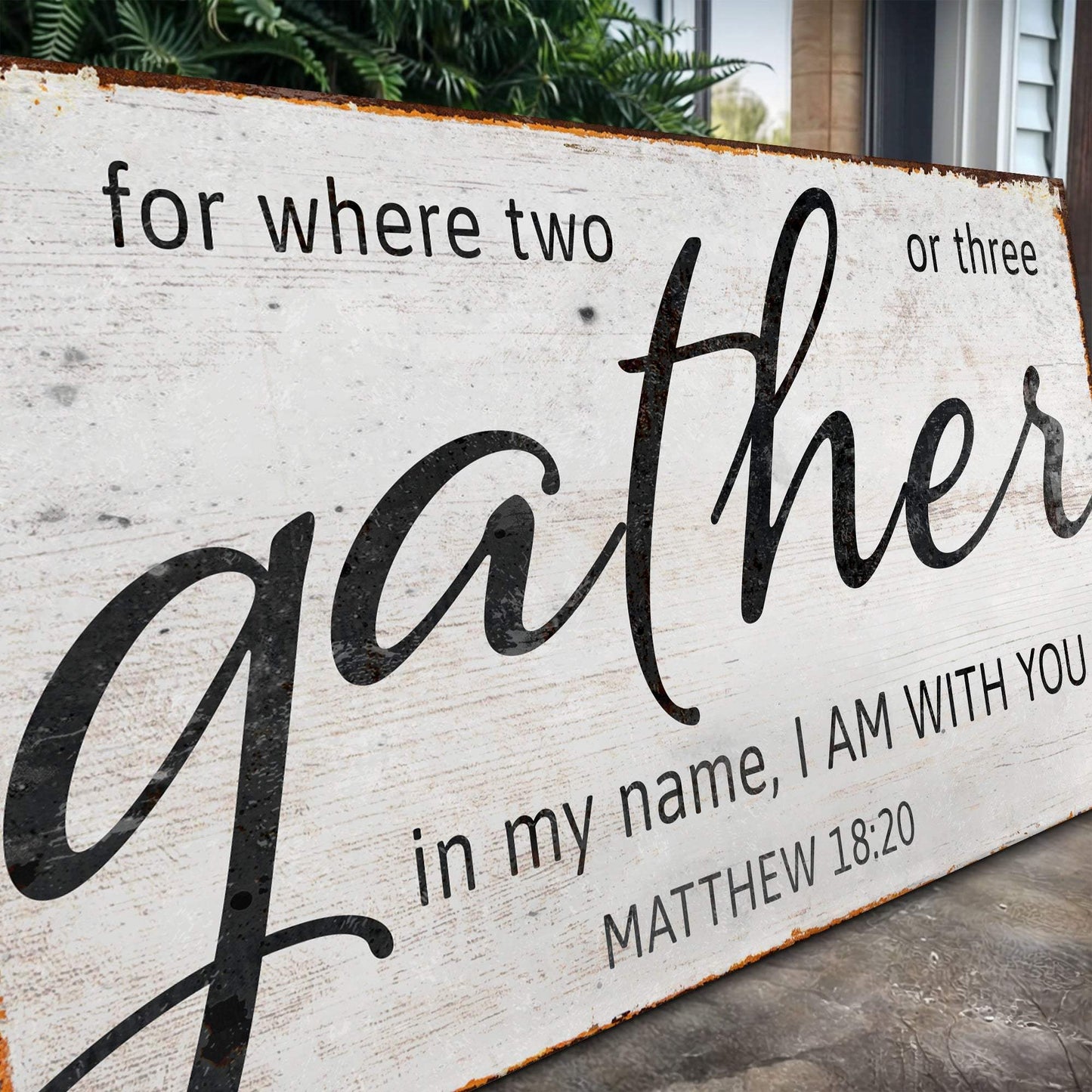 Matthew 18:20: Gather Faith Sign II - Tailored Canvases - Flyclothing LLC