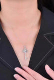 1 Carat Moissanite Key Pendant Necklace - Trendsi