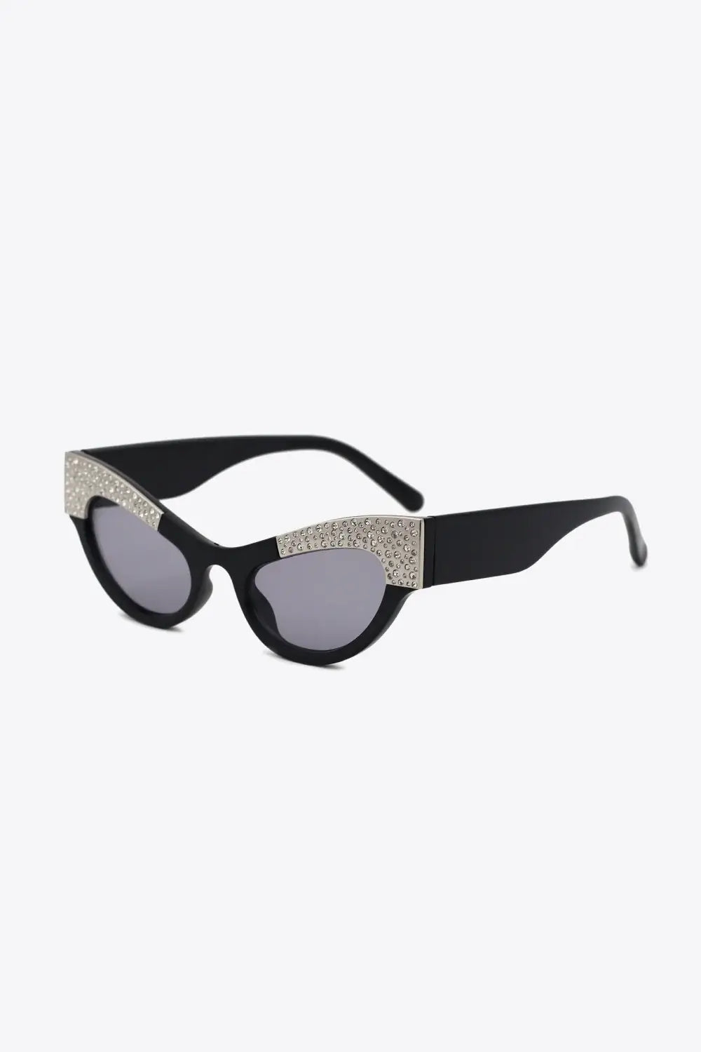 UV400 Rhinestone Trim Cat-Eye Sunglasses - Trendsi - Flyclothing LLC