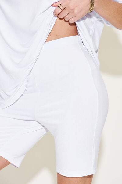 Basic Bae Full Size V-Neck Drop Shoulder Short Sleeve T-Shirt and Shorts Set - Trendsi - Flyclothing LLC