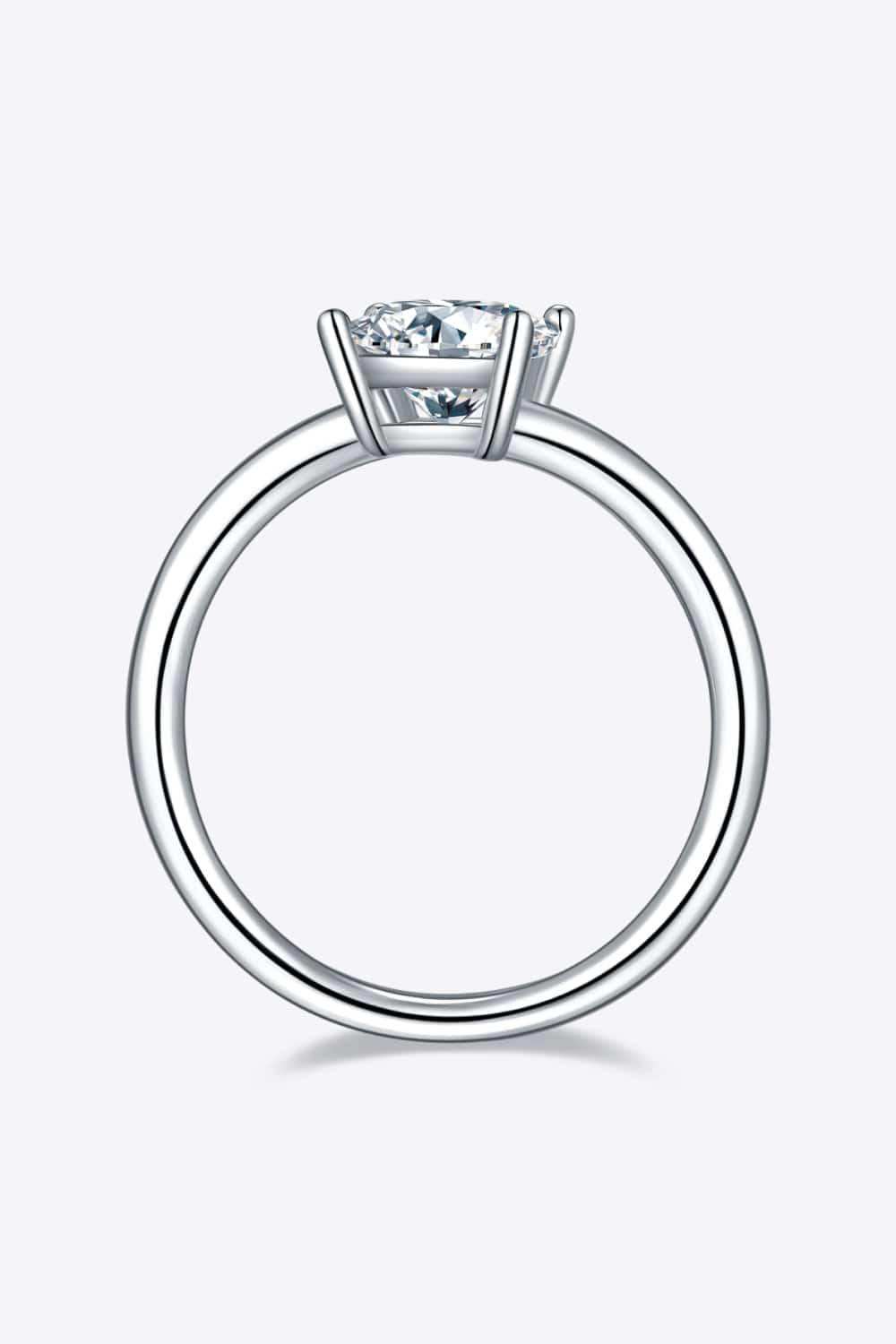 1 Carat Moissanite 925 Sterling Silver Solitaire Ring - Trendsi - Flyclothing LLC