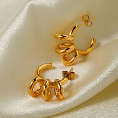 Stainless Steel C-Hoop Earrings - Trendsi