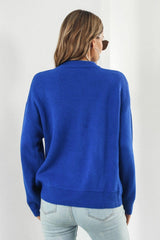 Flower Graphic Drop Shoulder Sweater - Trendsi