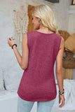 Heathered Notched Wide Strap Tank - Trendsi - Flyclothing LLC
