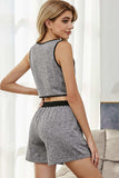 Heathered Contrast Trim Lounge Set - Trendsi - Flyclothing LLC