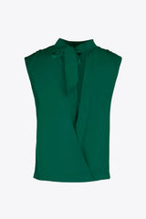 Tied Mock Neck Blouse - Trendsi - Flyclothing LLC