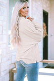 Collared Neck Half Button Long Sleeve Blouse - Trendsi - Flyclothing LLC