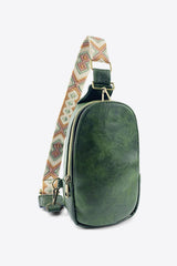Adjustable Strap PU Leather Sling Bag - Trendsi