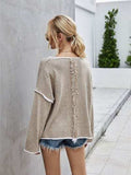 Boat Neck Dropped Shoulder Sweater - Trendsi - Flyclothing LLC