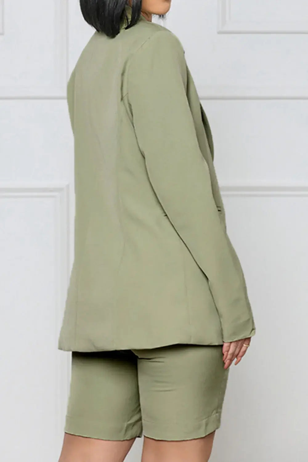Long Sleeve Blazer and Shorts Set - Trendsi - Flyclothing LLC