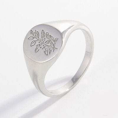 925 Sterling Silver Signet Ring - Trendsi - Flyclothing LLC