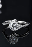 1 Carat Moissanite 925 Sterling Silver Twisted Ring - Trendsi