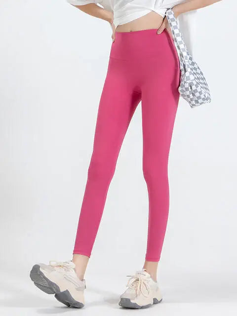 Wide Waistband Sports Leggings - Trendsi - Flyclothing LLC
