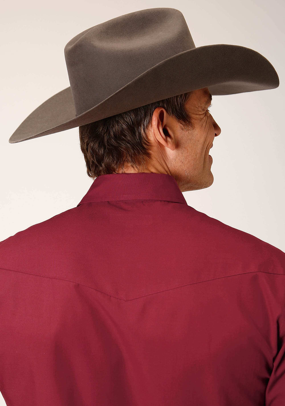 Roper Mens Long Sleeve Snap Solid Broadcloth Deepoly Rayonusset Western Shirt - Roper - Flyclothing LLC