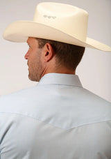 Roper Mens Blue And White Stripe Long Sleeve Snap Western Shirt - Roper - Flyclothing LLC