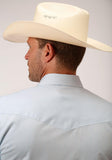 Roper Mens Blue And White Stripe Long Sleeve Snap Western Shirt - Roper