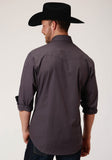 Roper Mens Long Sleeve Snap Grey Slubby Tone On Tone Western Shirt Tall Fit - Roper