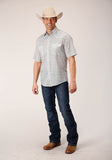 Roper Mens Short Sleeve Snap Multi Blue Mini Floral Print Western Shirt - Roper