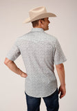 Roper Mens Short Sleeve Snap Multi Blue Mini Floral Print Western Shirt - Roper
