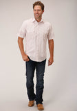 Roper Mens Short Sleeve Snap White And Red Floral Print Western Shirt - Roper