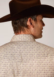 Roper Mens Short Sleeve Snap Beige And Rust Vintage Floral Print Western Shirt - Roper
