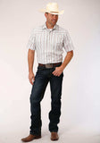 Roper Mens Brown And Grey Wide Stripe Short Sleeve Snap Western Western - Roper - Flyclothing LLC