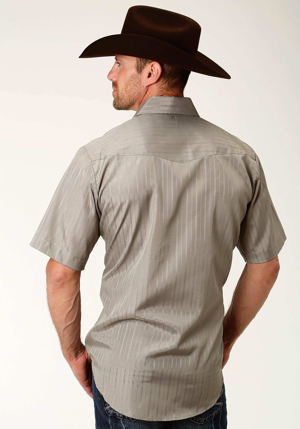 Roper Mens Green Tone On Ton Short Sleeve Snap Western Shirt - Roper - Flyclothing LLC