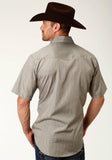 Roper Mens Green Tone On Ton Short Sleeve Snap Western Shirt - Roper