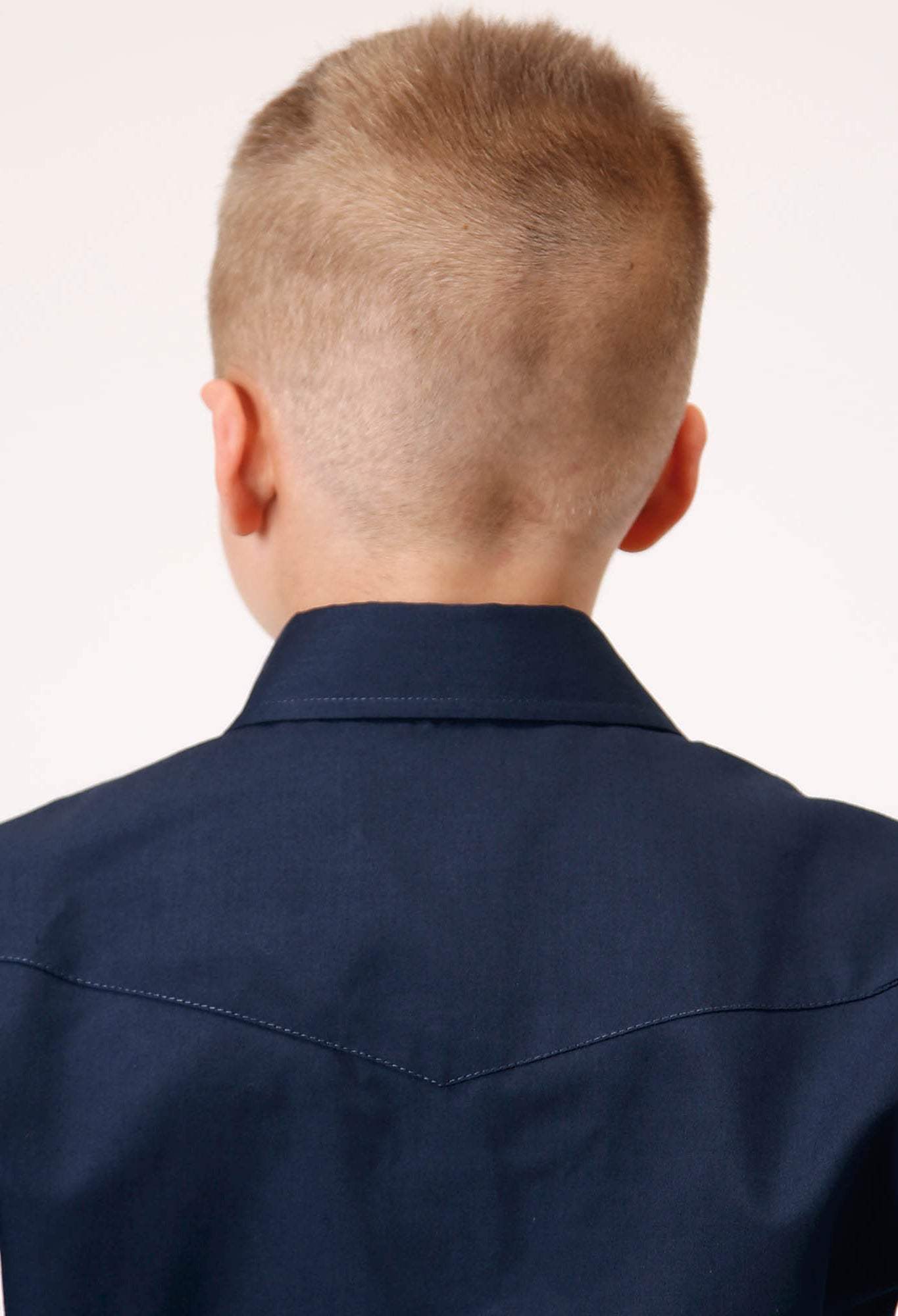 Roper Boys Long Sleeve Snap Solid Broadcloth Navy Western Shirt - Roper - Flyclothing LLC